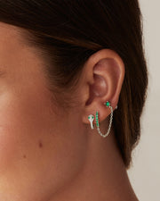 CZ Snake Huggie Earrings – view 8