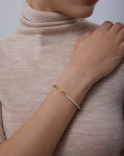 Pavé Tennis & Paperclip Bracelet – view 4