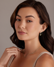 Starlight Chained Huggie Earrings – view 6