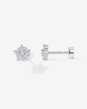 Shinny Flower Stud Screw Back Earrings – view 2