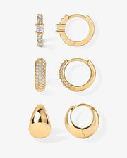 Huggie and Hoop CZ TrioEarrings – view 2