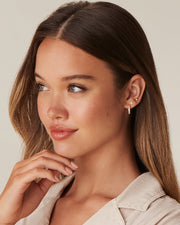Shinny Flower Stud Screw Back Earrings – view 13