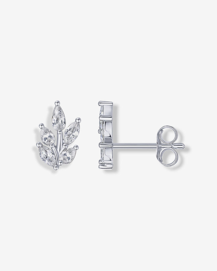 Pear Leaf Bridal Stud Earrings – view 2