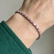 Pink Sapphire Prism Tennis Bracelet | White Gold – view 2