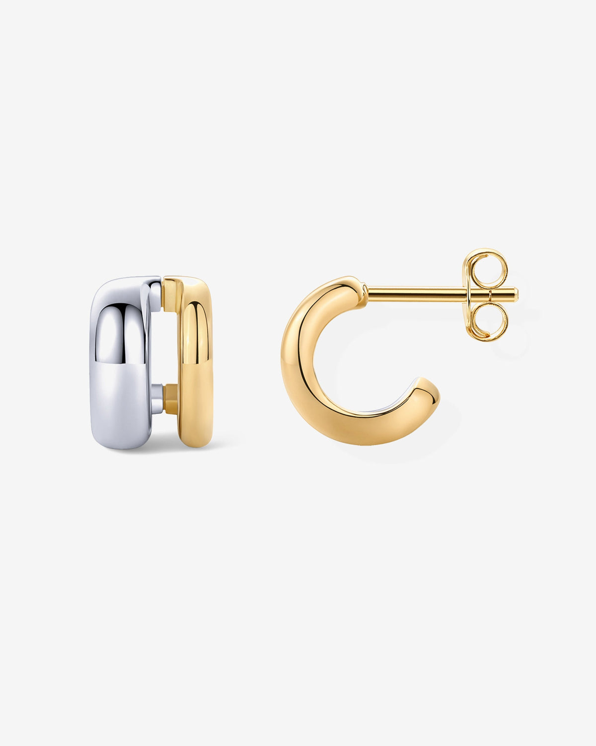 Seeing Double Two-Tone HoopsEarrings