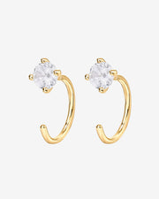 Solitaire Half Hoop HuggieEarrings – view 5