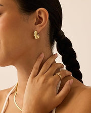 Chunky Ribbed Retro HoopsEarrings – view 5
