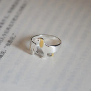 Silver Dachshund Ring – Adjustable Fit – view 3