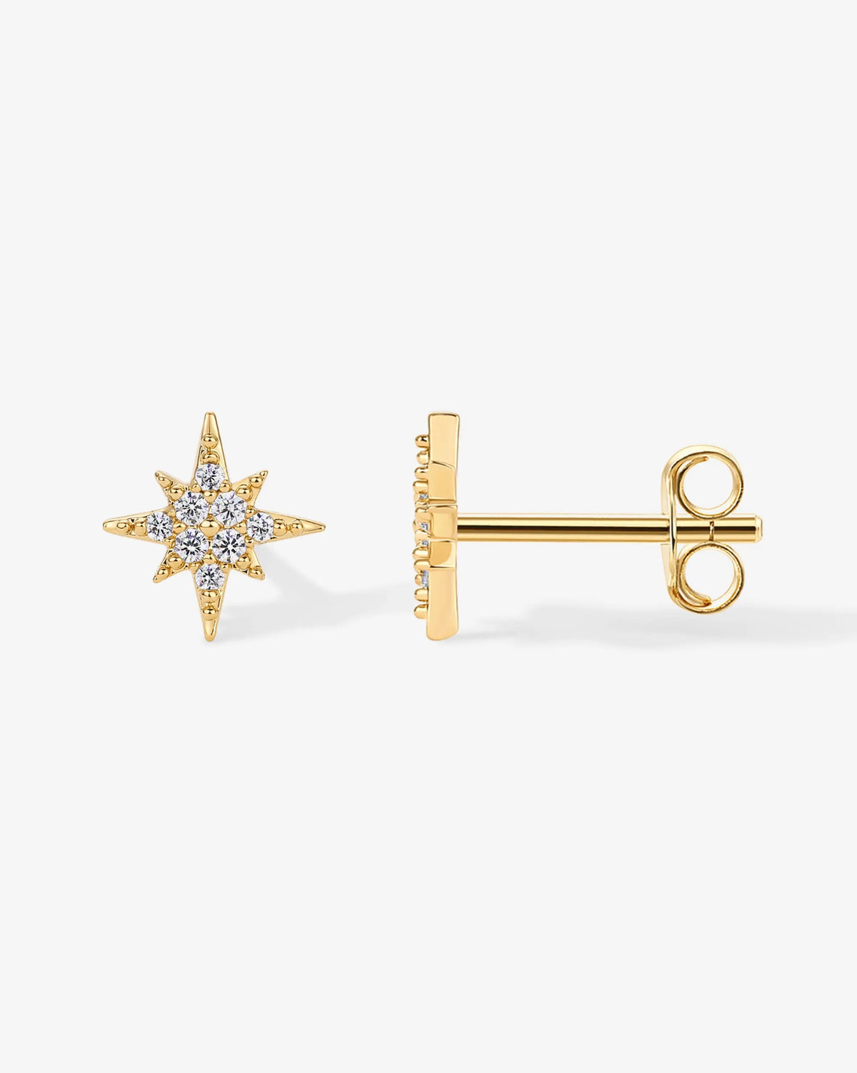 Cubic Zirconia Star Stud Earrings