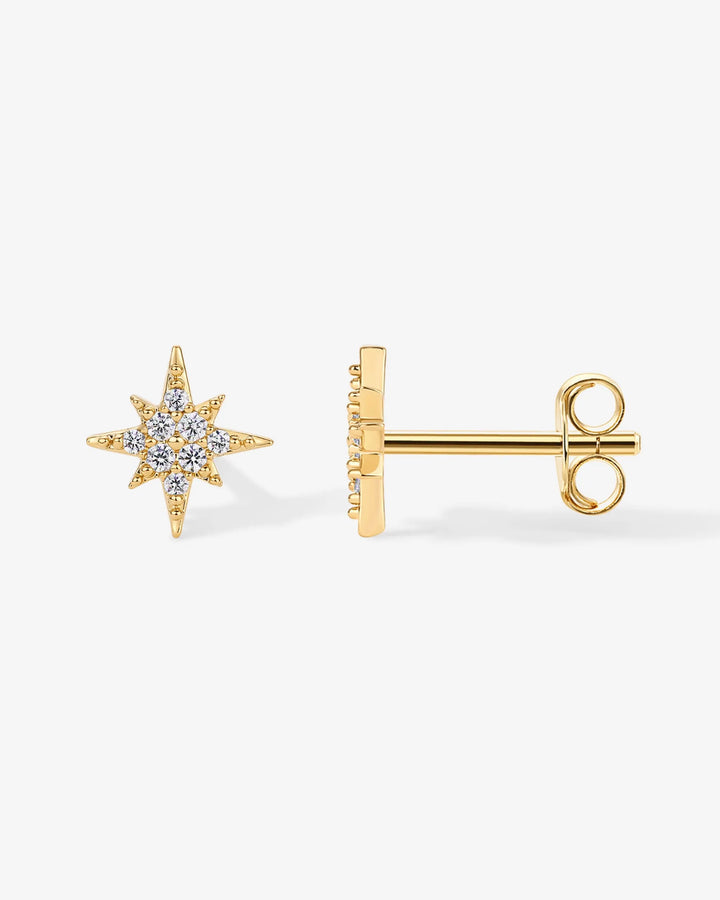 Cubic Zirconia Star Stud Earrings