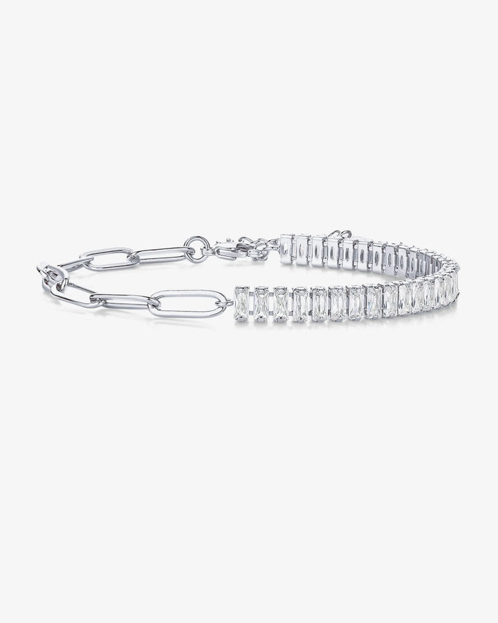 Baguette Tennis & Paperclip Bracelet – view 2