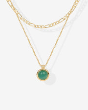 Carnelian & Aventurine Gemstone Layered Necklace – view 2