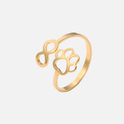 Adjustable Infinity Paw Ring â€“ Stainless Steel