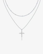 Layered Cross Pendant Necklace – view 2
