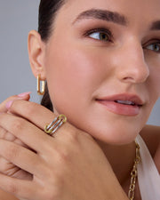 Interlocked Two-Toned Statement Rings – view 5