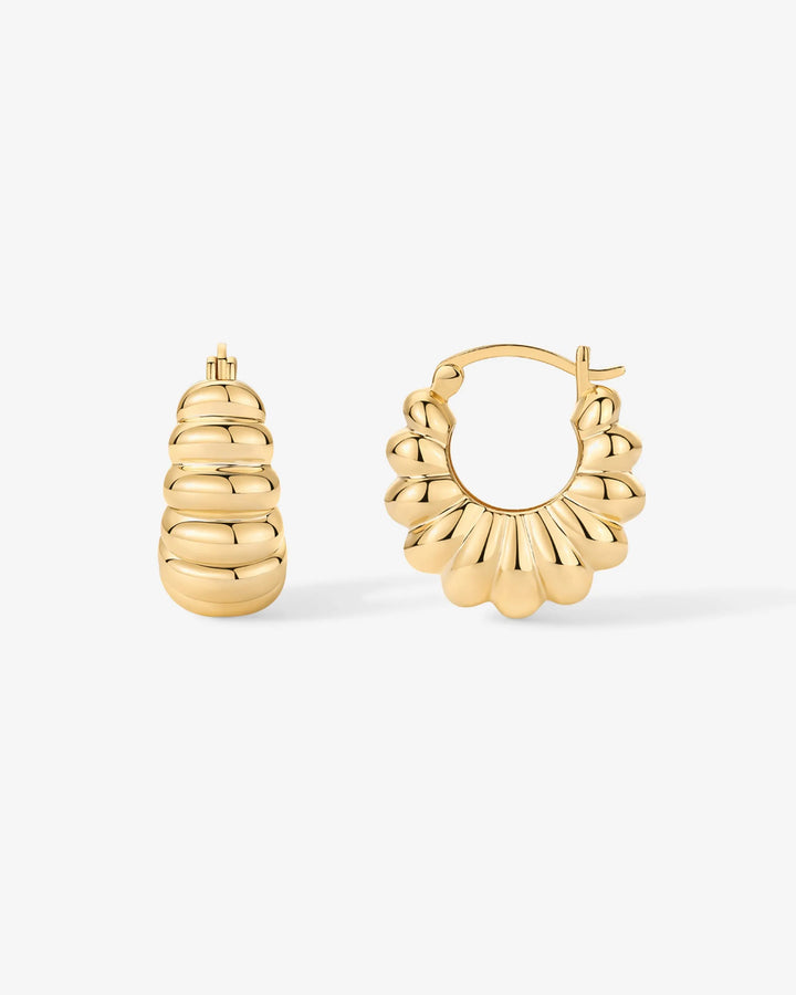 Chunky Ribbed Retro HoopsEarrings