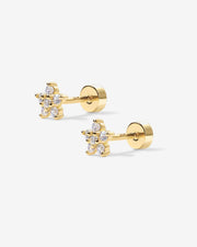 Shinny Flower Stud Screw Back Earrings – view 5