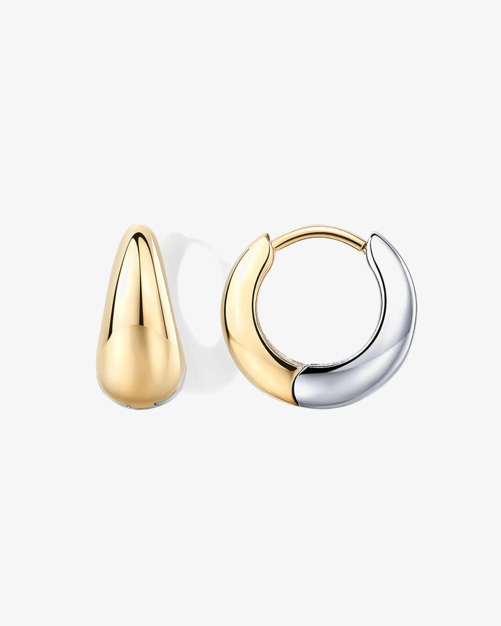 Waterproof Reversible Two Tone Hoop Earrings