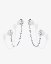 Chained Luminescence Double Piercing Earrings – view 2