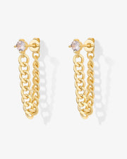 Cubic Zirconia Chained Earrings