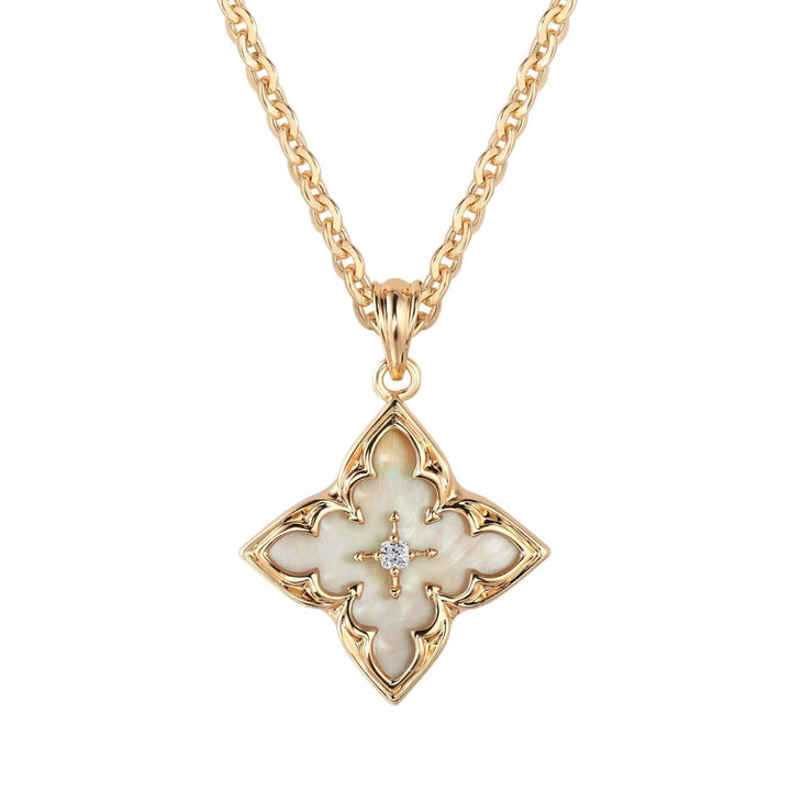 Blue Clover Pendant Necklace | Gold – view 2