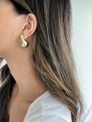 Chunky Teardrop Hoop Earrings – view 7