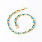 Natural Turquoise Stone Bracelet | Gold – view 2
