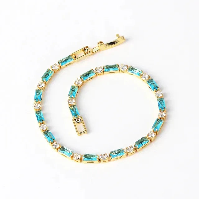 Natural Turquoise Stone Bracelet | Gold – view 2