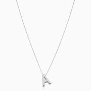 Love letter initial necklace | White Gold