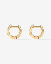 Twisted Cubic Zirconia HuggiesEarrings – view 8