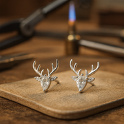 Antler Earrings With Clear Zircon – view 2