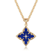 Blue Clover Pendant Necklace | Gold
