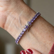 Amethyst Tennis Bracelet | White Gold – view 3
