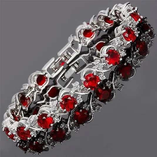 Ruby Vine Tennis Bracelet | White Gold – view 2