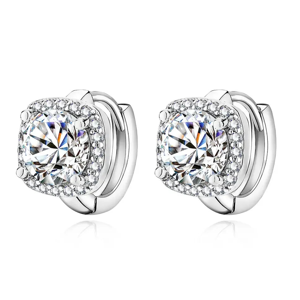 Nadine square earrings | White Gold