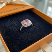 Cushion Pink Sapphire Ring | Gold – view 2