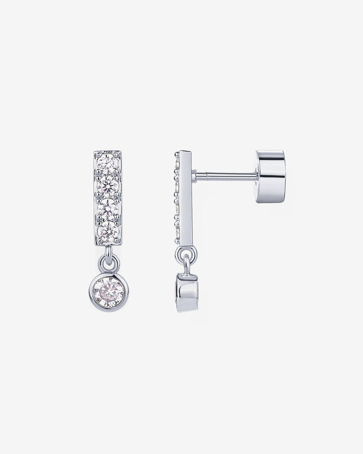 Bar Bezel Drop Shimmer ScrewbacksEarrings – view 2