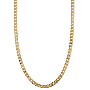 Flat Link Curb Chain Necklace | Gold