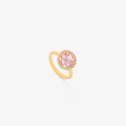 Pink Heart Bloom Spinning Ring | Gold