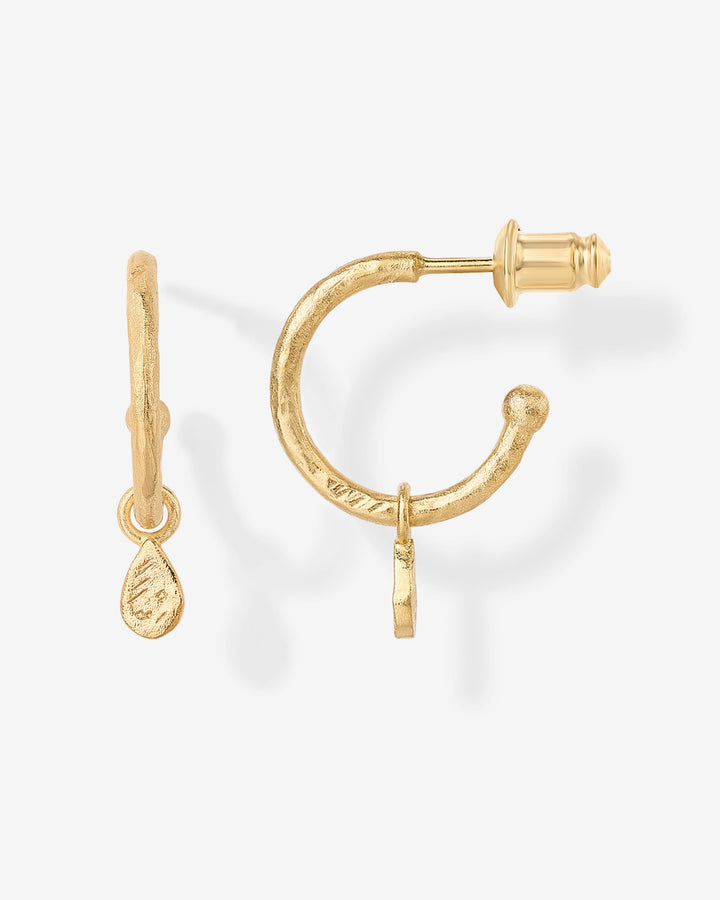 Drop Hammered HoopsEarrings