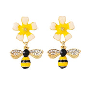 Bee & Sunflower Drop Earrings – view 4