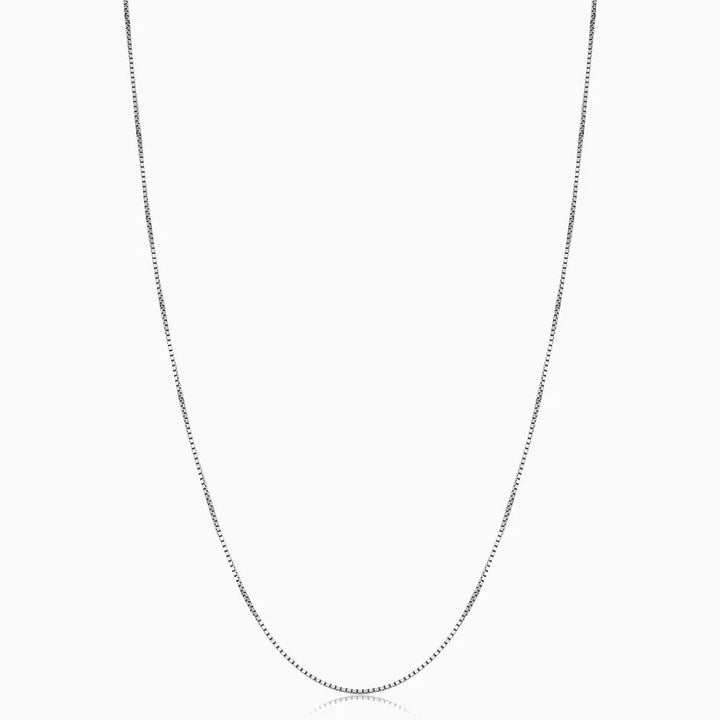 Bodega Box Necklace | White Gold