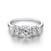 Clare Triple Stone Ring | White gold