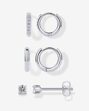 Studs & Huggie Hoop Earrings Set – view 2