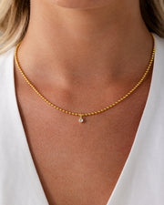 Beaded Chain Solitaire Pendant – view 3