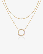 Layered Open Circle Pendant Necklace
