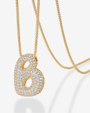 Sparkling Bubble Letter Pendant Necklace – view 3