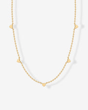 Tiny Heart Station Necklace