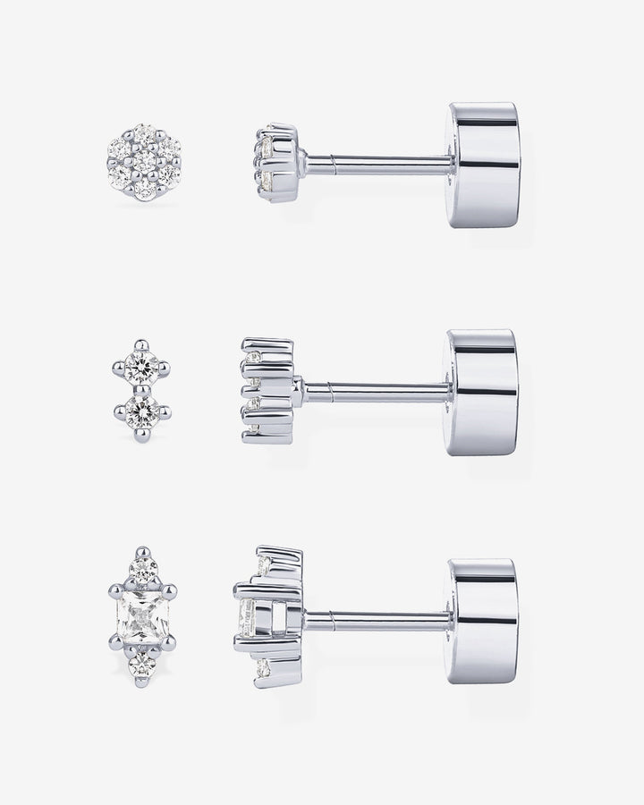 Multi-Shape Flat Back 3 Pack StudsEarrings – view 2