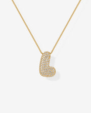 Sparkling Bubble Letter Pendant Necklace – view 66